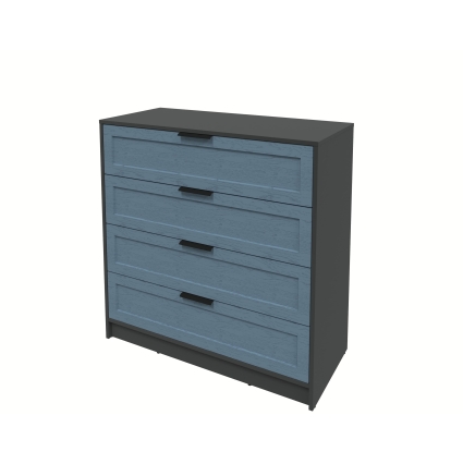 Kомод Тренд КТ-К100 (Антрацит ЛДСП/ Дуб лазурный ЛМДФ) Ш1000 В1020 Г451 Kомод Тренд КТ-К100 (Антрацит ЛДСП/ Дуб лазурный ЛМДФ) Ш1000 В1020 Г451